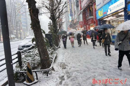 日本关东遭遇大雪天气 直击雪中圣地秋叶原(3